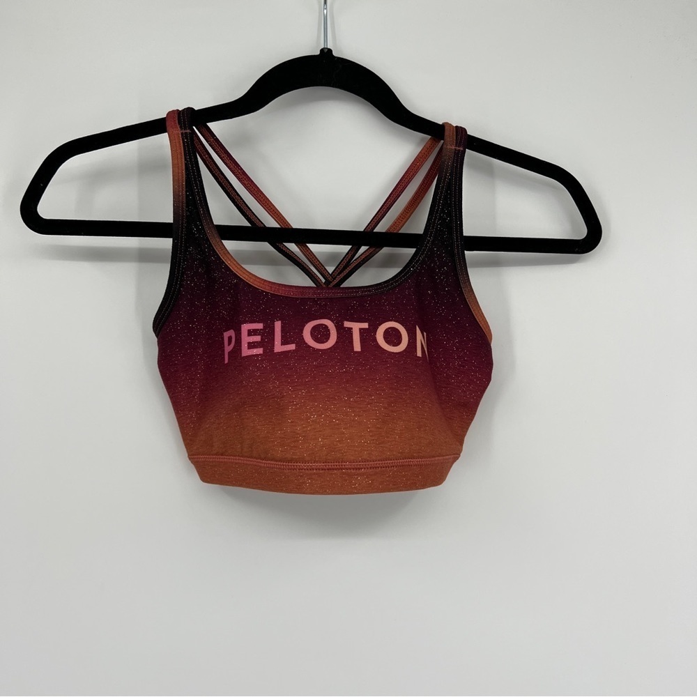 Peloton WITH Sunrise Fade Speckled Ombre Strappy Sports Bra Multicolor